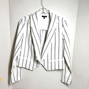 DREW beautiful blazer in vertical stripes, frayed collar
